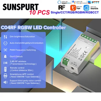 1-10PC MINI 2.4G безжичен контролер светлина RF / WiFi дистанционно управление APP контрол за един цвят / RGBW / RGB / двойна бяла LED лента APP