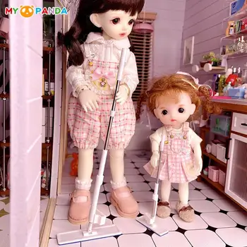 1:12 Dollhouse миниатюрни симулирани гъба моп мини почистване инструмент кукла къща мебели декор аксесоари деца се преструват играят играчки 