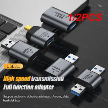 1/2PCS USB 3.1 към USB 3.1/Type C адаптер Мини мъжки женски конвертор USB3.1 Gen 2 Данни за зареждане Високоскоростен 10G трансферен конектор