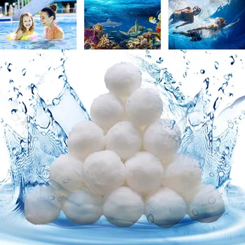 1.5 Lbs басейн филтър топки, басейн филтър медии влакно топка за плувен басейн баня център вани лесно инсталиране лесен за използване