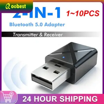  1 ~ 10PCS 5.0 Bluetooth аудио приемник предавател Mini 3.5mm AUX жак стерео Bluetooth предавател за телевизор PC кола USB безжичен