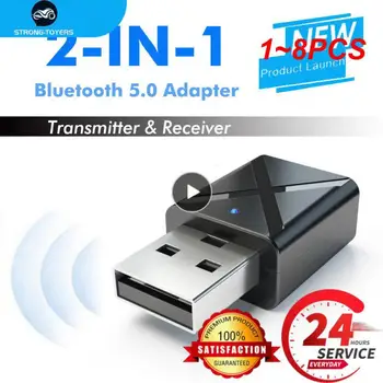  1 ~ 8PCS 5.0 Bluetooth аудио приемник предавател Mini 3.5mm AUX жак стерео Bluetooth предавател за телевизор PC кола USB безжичен