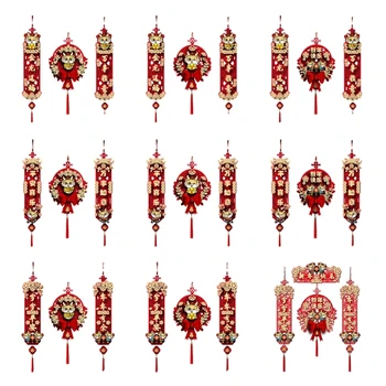 1 комплект китайски новогодишни куплети дракон година декорация 2024 пролетен фестивал врата прозорец орнамент дома декор консумативи