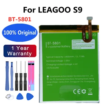 100% оригинална висококачествена BT-5801 батерия за подмяна 3300mAh за LEAGOO S9 S 9 BT5801 BT 5801 Мобилен телефон Batterie Batteria