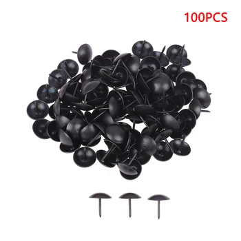 100PCS Черно кръгла глава метални кабърчета тапицерия ноктите реколта гвоздеи стъд декор