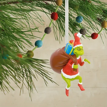 1pc Коледна смола висящи Гринч зелено чудовище подарък прегръдка коледно дърво любов кукла Гринч висящи декорация
