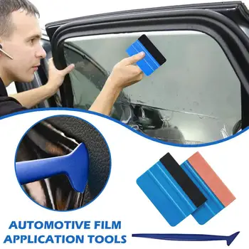 1pc кола стикери филм инсталиране гумен винил въглероден филц опаковане кола влакна скрепер филм инструменти инструмент с гумен обвивам Y8T8