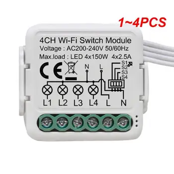 1~4PCS Tuya Smart Light Switch Module 1/2/3/4 Gang Automation Breaker 2 начина за контрол на работата с Alexa Home