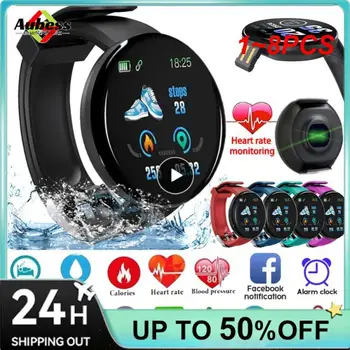 1~8PCS Smart Watch Монитор за сърдечен ритъм Мъжки женски смарт часовник Кръгъл фитнес Цифрови часовници за мъже Дамска гривна PK D20
