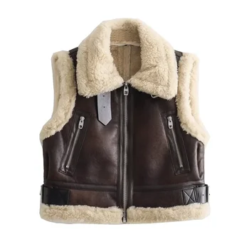 2023 Есен Зима Нов продукт Дамска мода случайни хлабав универсален цип жилетка женски жилетка палто