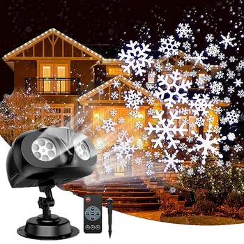 2023 Снеговалеж с форма на бухал Коледни прожекционни светлини Открит пейзаж снежинки прожекционна лампа за празнично парти сцена декор