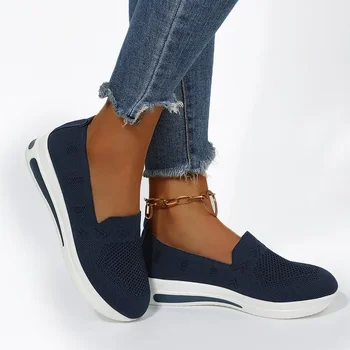 2024 Дамски обувки на платформа Най-високо качество Fabric Дамски маратонки Размер 43 Дамски обувки Slip-On Дизайнерски маратонки Zapatos De Mujer
