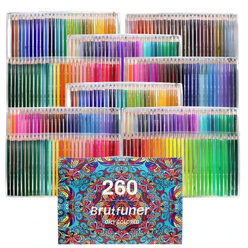 260 цвята Brutfuner моливи професионални масло дърво мек молив скица рисунка молив за училище рисунка скица художествени пособия