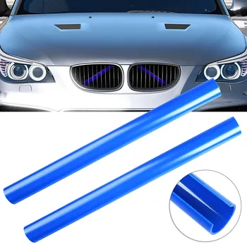 2Pc/комплект Предна решетка Trim Strip за BMW E60 Blue Cover Frame Car Support Grill Bar Спортен стайлинг декор аксесоари стикер