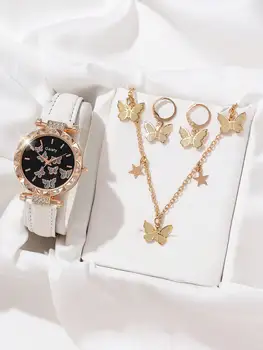 3PCS комплект луксозни часовници комплект жени диамант кристал мода елегантен ръчен часовник кварцов часовник дамски часовник за жени Relogio