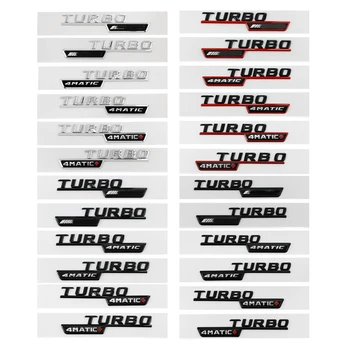 3d ABS Черно турбо AMG лого Turbo 4matic емблема кола Fender значка за Mercedes CLA 45 X156 A45 Turbo AMG стикер аксесоари