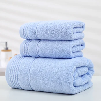3pcs кърпа комплект обрат жакард кърпи за баня бонбони цвят 100% памук лицето душ кърпи меки дебели за дома баня спа възрастни