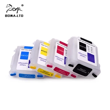 4 Цвят/комплект празна касета с мастило за пълнене за HP 10 11 с ARC чип за HP Officejet 9110 9120 9130 K850 CP1700 принтер