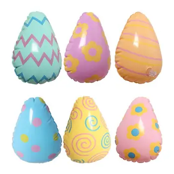 6бр Великденски надуваеми яйца балони Великденски балони Начало декорация комплект Kawaii модел яйце Честит Великден орнаменти