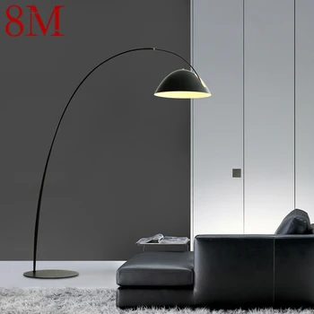 8M Скандинавска черна риболовна подова лампа Модерна семейна всекидневна до дивана Творческа LED декоративна стояща светлина
