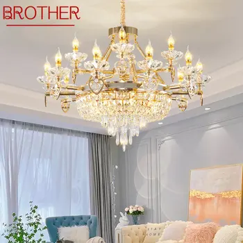 BROTHER Европейски висящ полилей Прост луксозен кристал LED висулка лампа модерен за дома Всекидневна трапезария спалня светлина