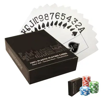 Big Character Poker Waterproof Texas Hold'em Poker Cards Poker Club Cards Настолни игри 2.48*3.46 Inch Magic Tricks Tool Poker