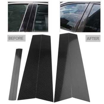 Car Window B-Pillars Moulding Cover Защитна облицовка за 2017 BMW Серия 1 E81 6бр Carbon Fiber Styling ABS Auto аксесоари