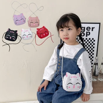 Cartoon Kids Bag Fashion Cute Cat Crossbody Bag Coin Wallet Lovely Hand Bags for Boys and Girls Mini Shoulder Bags