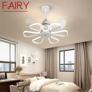 FAIRY Съвременни реколта таван вентилатори светлини творчески LED бяла лампа 3 цвята дистанционно управление за дома хол спалня
