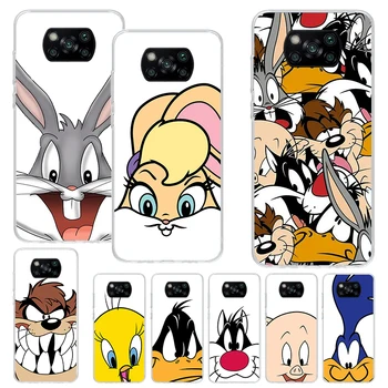 Funny Cartoon Bunny Print Soft Case for Xiaomi Poco X3 X4 NFC X5 Pro M3 M4 M5S Phone Shell F3 F2 F1 Mi Note 10 Lite Pattern Cove
