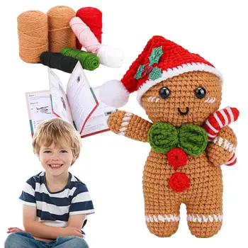 Gingerbread плетене комплект плетене на една кука плетене вълна комплект за Коледа атмосфера сезонни декори за хол спалня учебна стая