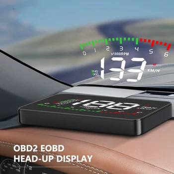 HUD Кола A900 OBD2 Head Up Скорост на дисплея RPM Температура на водата Автомобилна електроника HUD OBD2 дисплей Превишена скорост Head-Up дисплей