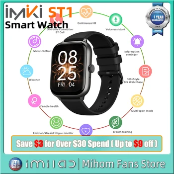 IMIKI ST1 Smart Watch Man Women Bluetooth Call Smartwatch 1.78