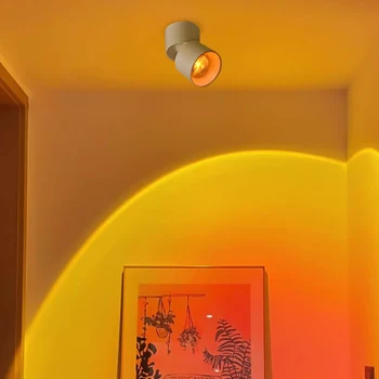 LED Sunset Downlight Интериор Повърхностно монтиран прожектор Декорация Осветително тяло Вдлъбнато в COB лампа Всекидневна спалня коридор