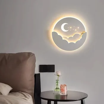 LED облак звезди лунна лампа за спалня нощно легло детска стая творчески телевизия фон стълбище пътека стена светлина вътрешен