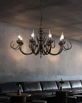 LOFT Индустриален стил Носталгични американски ретро лампи Бар ресторант Барбекю магазин Форма желязо Droplight