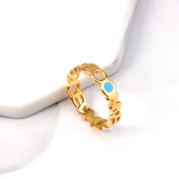 LUXUSTEEL златен цвят пръстени за жени аксесоари високо полски неръждаема стомана годежни пръстени на едро сватба