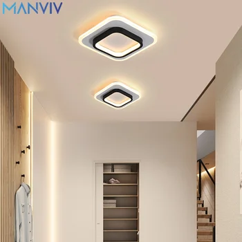 MANVIV Таванна лампа Творчески дизайн Модерни осветителни тела за вътрешно осветление Кръгъл квадратен коридор Балкон пътека Офис Блясък Декорация