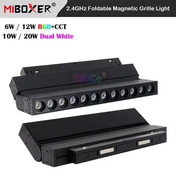 Miboxer 6W 12W 10W 20W 2.4G RGB + CCT сгъваема магнитна решетка светлина двойна бяла CCT LED таванна светлина 48V RF дистанционно / гласово управление