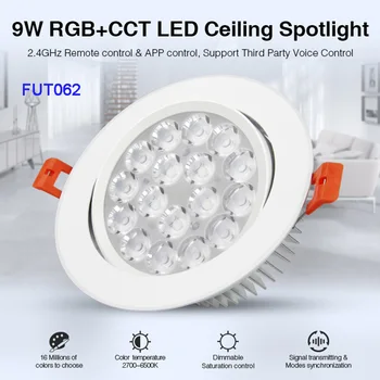 Miboxer FUT062 9W RGB+CCT LED ъгъл на осветяване Регулируема таванна светлина Регулируема таванна светлина Регулируема AC110V 220V 2.4G дистанционно управление