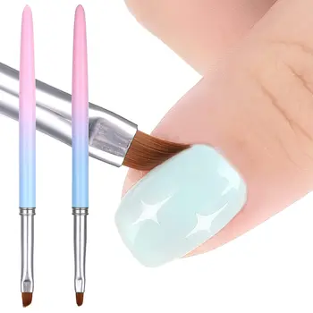 Nail Art Pen за дизайн на нокти Лак за почистване на четки Акрилни нокти Четка за боядисване на нокти Маникюр Грешка Почистване (кръгла, под ъгъл)