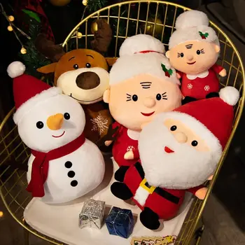 PP памук Дядо Коледа кукла деца подарък 23-40CM плюшени лосове баба плюшени играчки червено кафяво бяло меки коледни декор кукли У дома