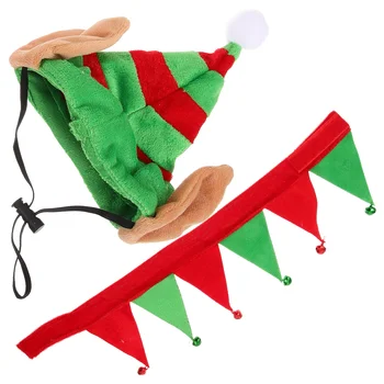 Pet Hat Collar Коледни орнаменти Кучешки шапки за кучета Декорация Доставки Дядо Коледа