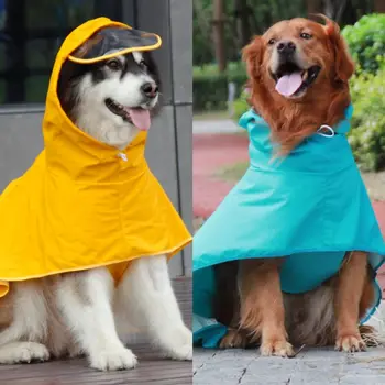 Premium PU външно облекло за домашни любимци: златна коса лабрадор куче дъждобран с корема протектор - перфектни големи консумативи за кучета