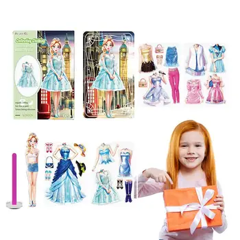 Princess Dress Up Magnetic Play Princess Paper Doll Outfit Kits Magnetic Paper Dolls For Girls While Traveling Home Nursery