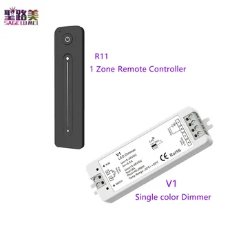 R11 1 зона RF 2.4G сензорен плъзгач регулиране дистанционно управление V1 1CH * 8A CV контролер Push-Dim DC 5-36V за едноцветна LED лента