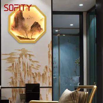 SOFITY вътрешна стена картина усилвател LED съвременен творчески пейзаж живопис Sconce светлина за хол спалня декор