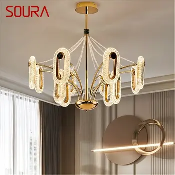 SOURA Nordic полилей лампа тела модерни висулка светлини пет пръстена LED дома за декорация на дома