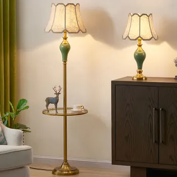 SeeingDays Модерна луксозна керамична подова лампа Американска проста всекидневна спалня нощна лампа Северна керамична вертикална настолна лампа