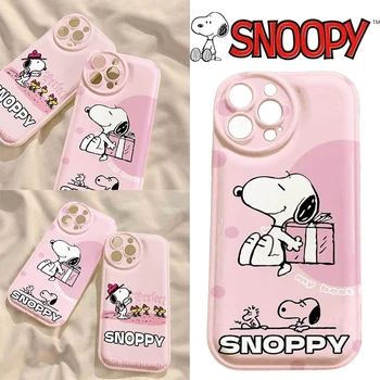Snoopy Cartoon Printed Phone Case за Iphone14 Plus 13 Max 12 Pro 11 X XS XR анти приплъзване защитен калъф аниме мека корица подаръци